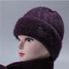 Hut für alte Dame Damen Großmutter Winter Kaninchengarn Wärme Mutter Mittleres Alter Ältere Menschen mit Samt für Kälteschutz Hut für alte Dame