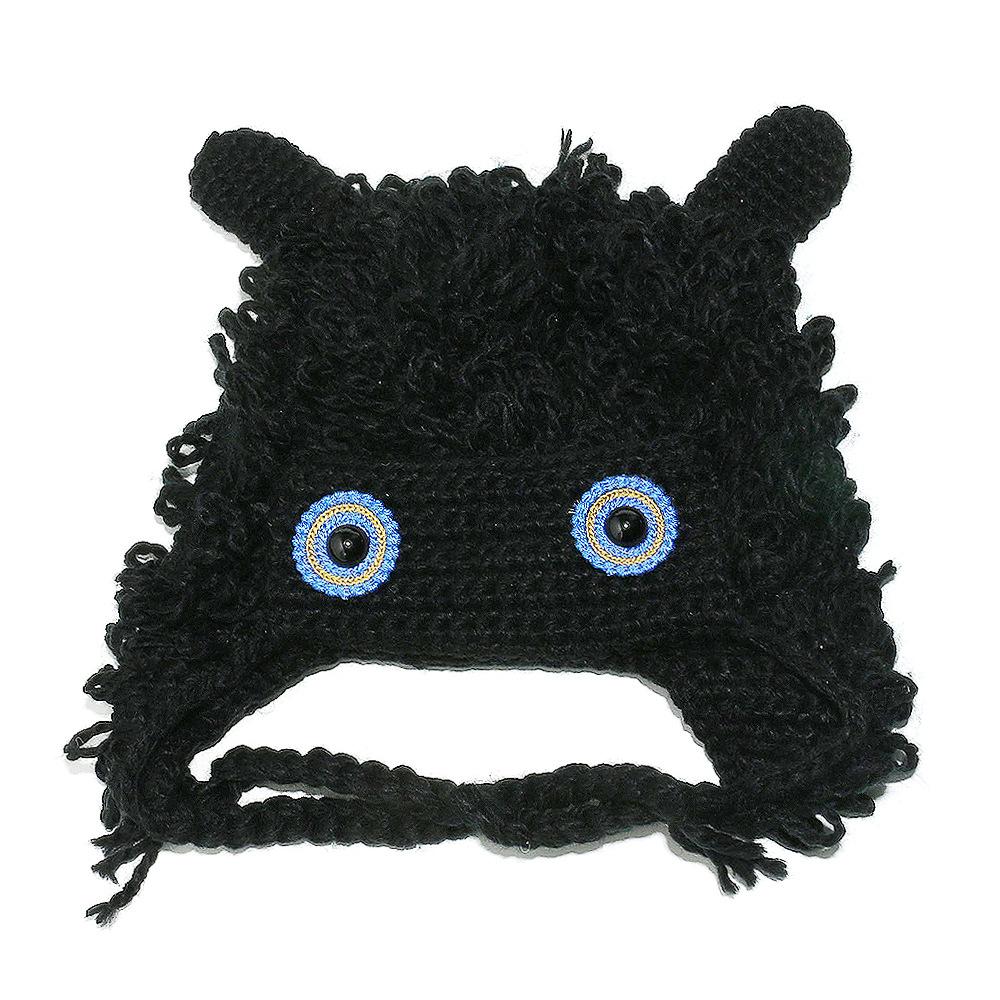 Autumn and Winter New Personality Funny Cute Cartoon Pullover Hat Hand Crocheted Ear Protector Wool Hat Women