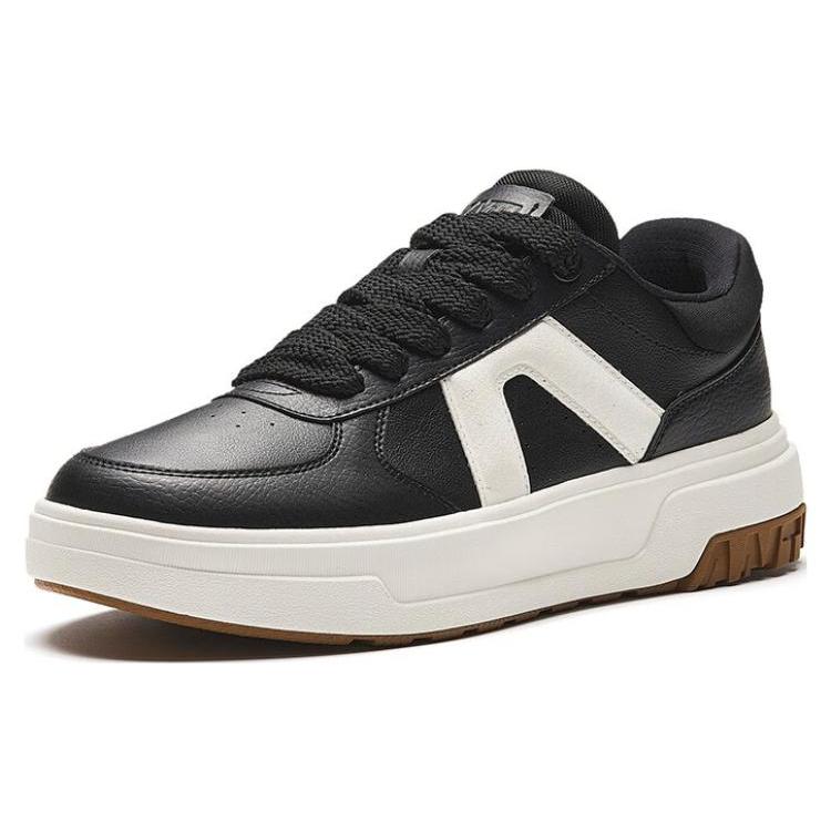 Anta A Dao Slip Resistant Cushioning Low Top Skateboard Shoes Men's Black White 112348071-2