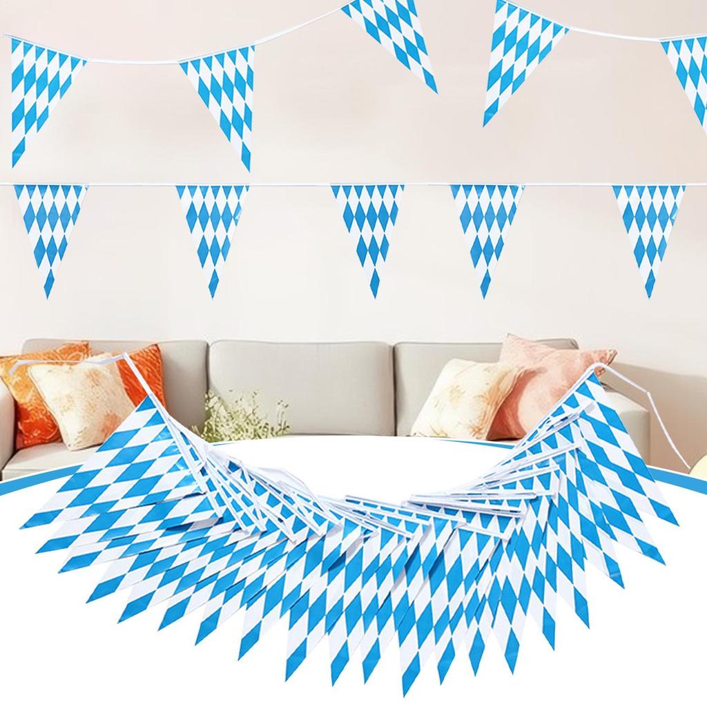 Pennant Banner Flags String Flags Decor 20 Pieces Bunting Banner Themed Decoration for Oktoberfest Party Home Picnic Backyard