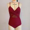 One-piece Swimsuit Cross-piece Sexy Backless Mesh Splicing Bikini Women
