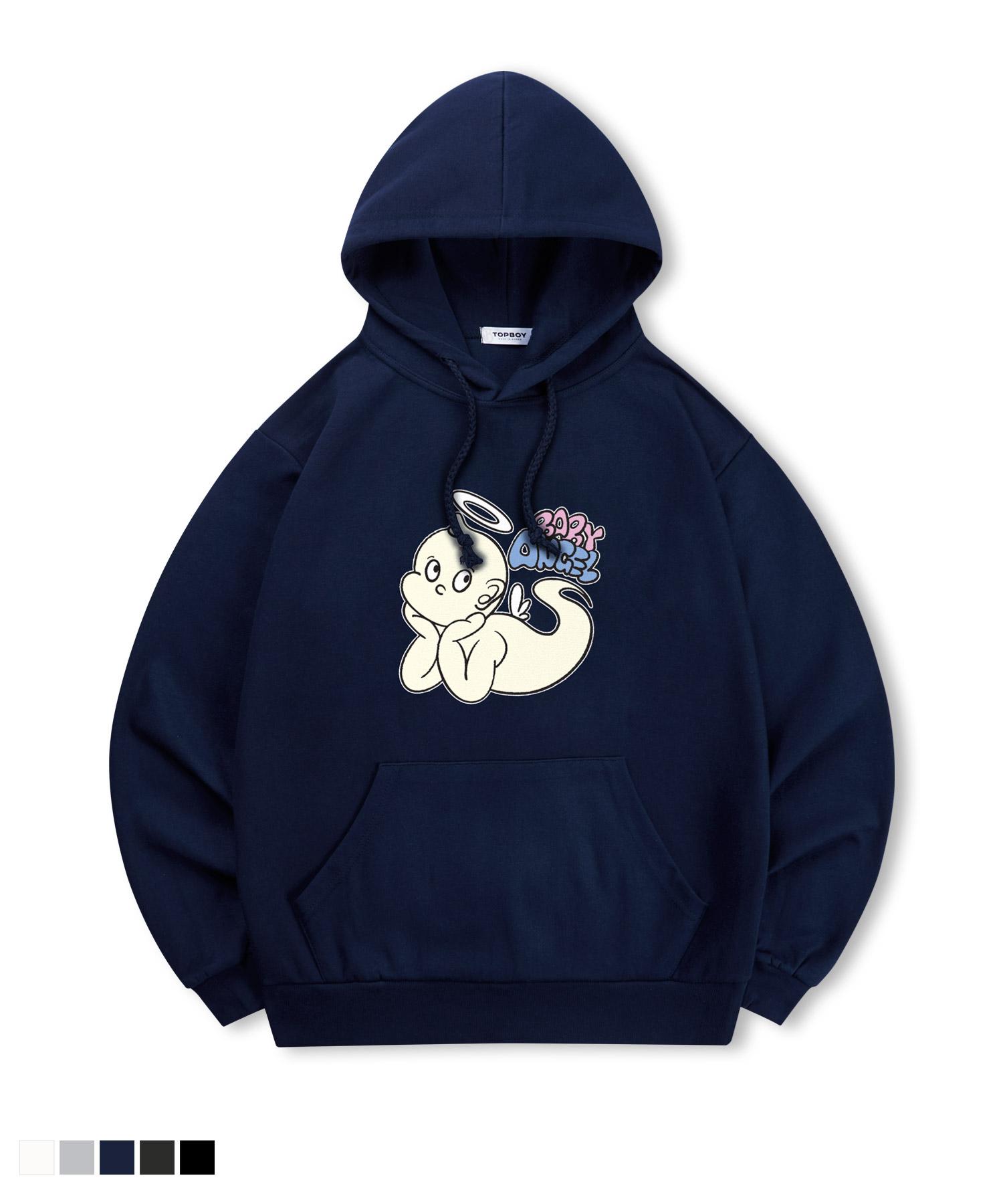 Top Boy [Non-Fleece Or Fleece-Lined] Soul Baby Printed Hooded Sweatshirt (Type C) (Fleece-Lined) Charcoal Pth2009/2Xl