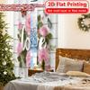 2D Flat Printing  2pcs Floral Romance Chic Print Curtains Versatile Fabric Curtains All Seasons Use for Bedroom   Living Room