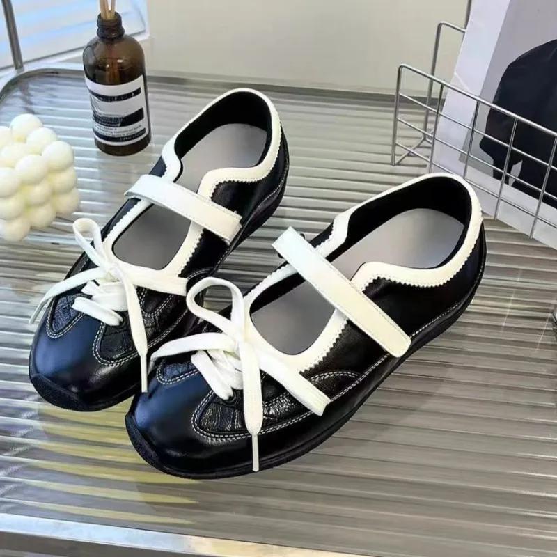 Fashion 2025 Spring and Summer New Inner Heightening Ballet Shoes Women's Flat Casual Sports Single Mary Jane Shoes