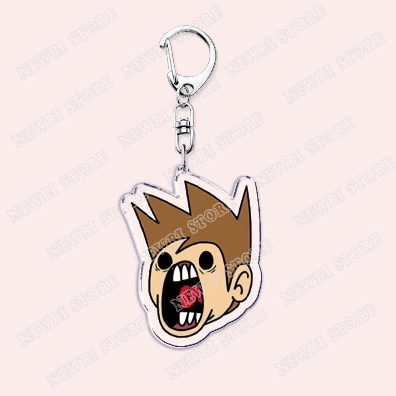 Popular Eddsworld Tord Keychains for Accessories Bag  Anime Comic Ringo Edds Meme Keyrings Jewelry Gamers Fans Friends Gifts