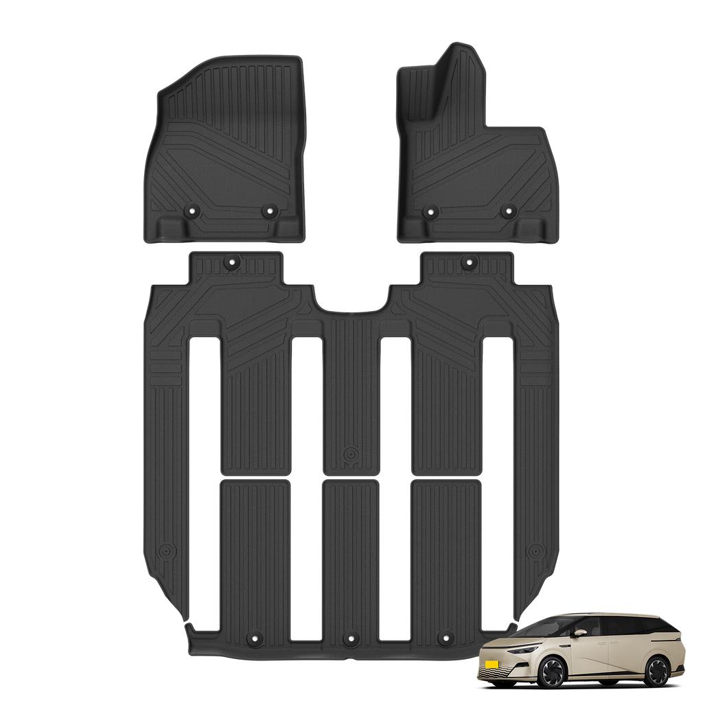 Smabee for Xpeng X9 2026 7Seat Car All Weather Floor Mats Cargo Liner Trunk Pad TPE Interior Accessories Black