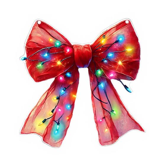 Dubbelzijdig Bedrukt Acryl Decoratie Kerstboog Ornament, 2D Platte Hangende Decoratie Seizoensgebonden Huisfeest voor Boom, Raam, Muur Decoratie voor Feestdagen