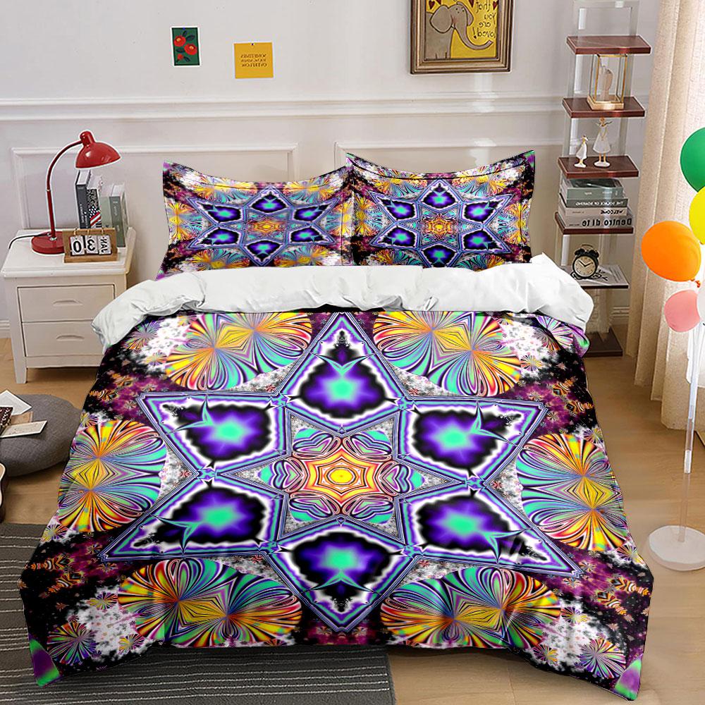 "Vivid cosmic kaleidoscope blooms" Bedding sets Duvet covers Pillowcases(1* Duvet Cover 2* Pillowcases without duvet insert)