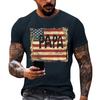 Men's Loose Fit Short Sleeve T-Shirt with Patriotic Flag Print Casual Summer Daily Wear Comfortable Lightweight Top