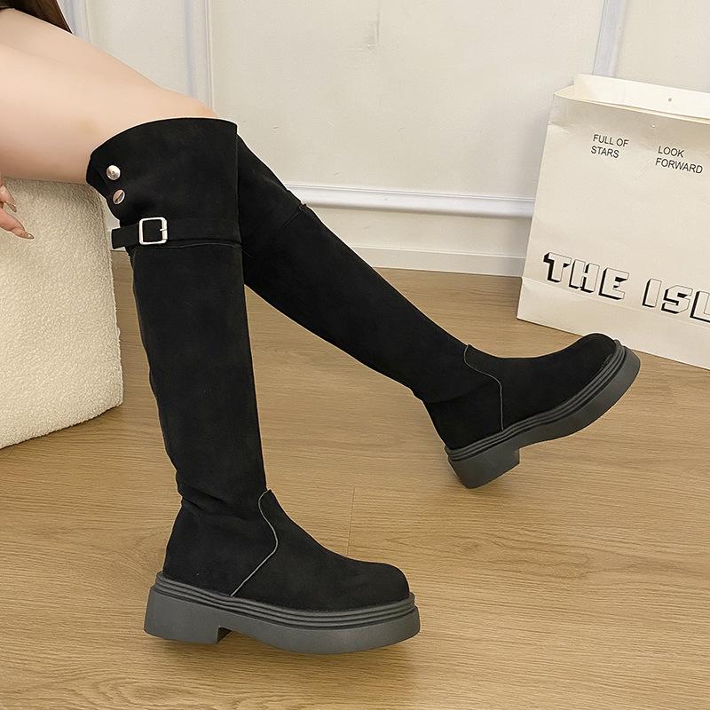 Temperament small man over the knee thick-soled boots women's boots 2025 burst fire new spring thin tall knight boots