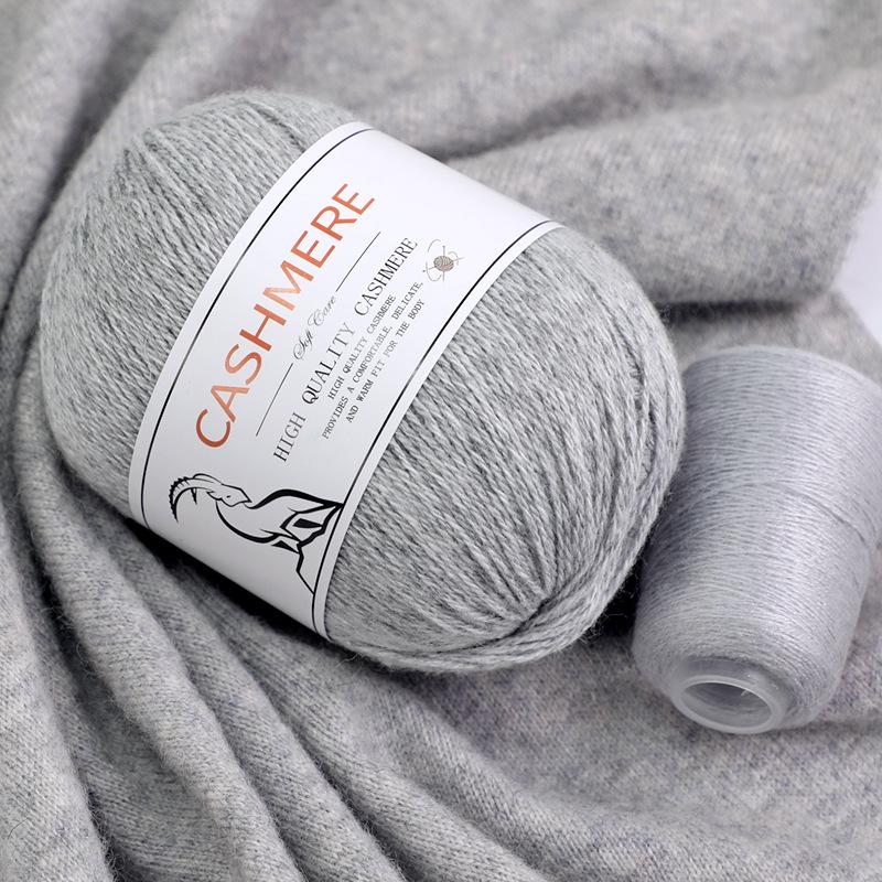 Alashan Cashmere Yarn: 6+6 Goat, Mink Blend, Medium-Thick Hand-Knitting Yarn for Scarves
