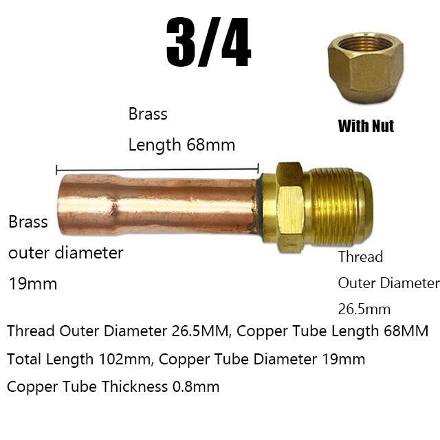 1/4 3/8 1/2 3/4 Inch SAE/Standard 45 Degree Brass Connector Copper Tube End Feeding Connector Adapter Air Conditioner