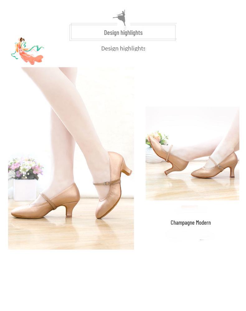 Women's Modern Ballroom & Latin Dance Shoes - Elastic Opening, Perfect for Practice & Social Dancing