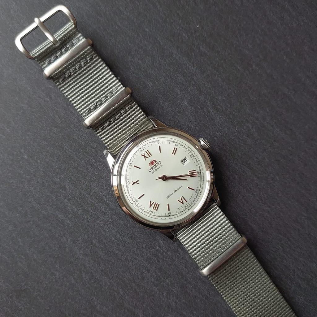 22mm NATO G10 Ballistic Nylon Watch Military [time+] Strap, Band, Gray/Brushed