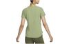Nike T Shirts Women's Oil Green Crew Neck Moderate Straight Fit DD0619-386