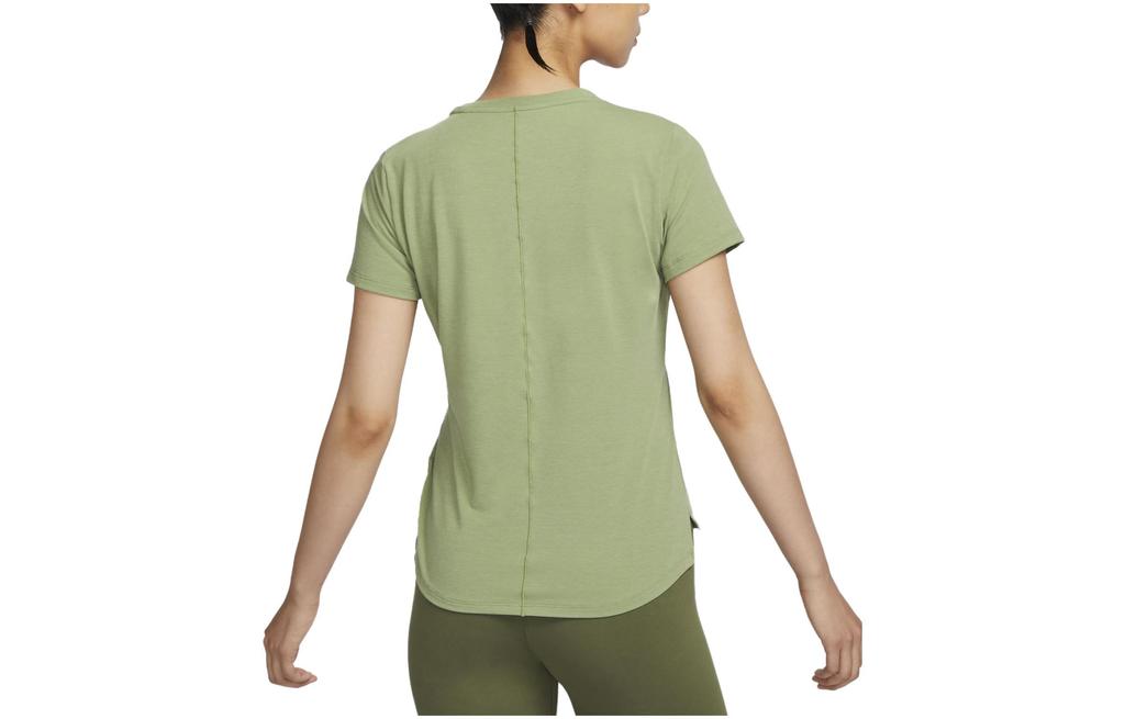 Nike T Shirts Women's Oil Green Crew Neck Moderate Straight Fit DD0619-386