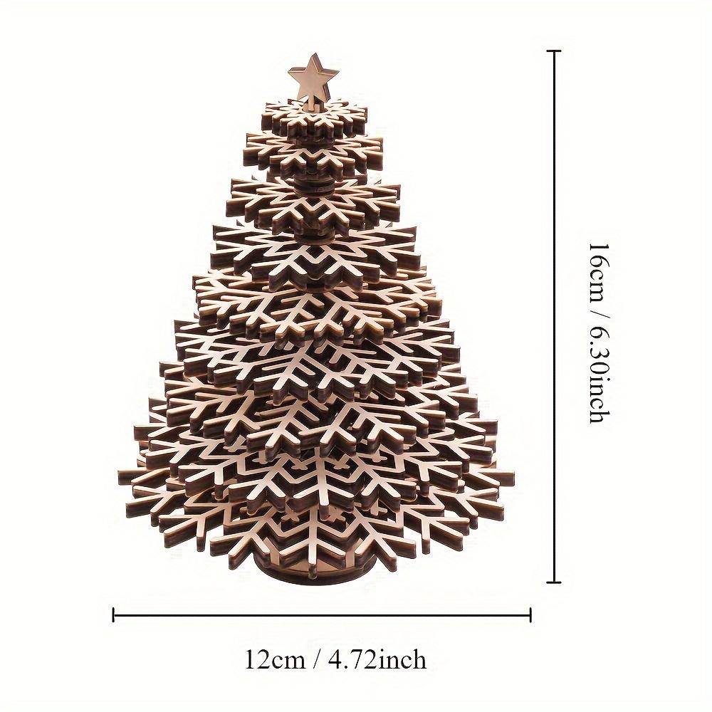 1 set of three-dimensional Christmas tree ornaments, wooden art toys, 3D puzzle toys, suitable as Christmas gifts for family and friends, Christmas Tree