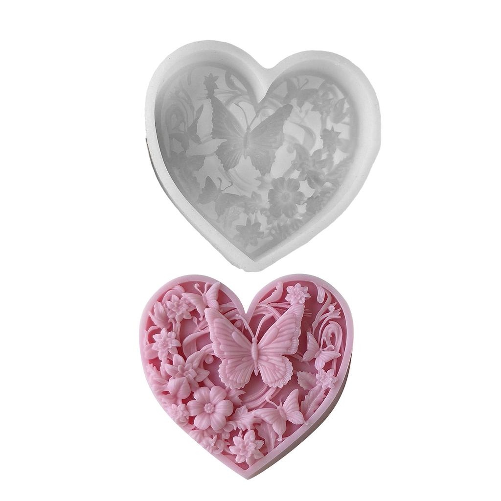 Creative Candle Silicone Mold Home Decoration Gypsum Mould Heart Butterfly Aromatherapys Mold Jewelry Making Supplies