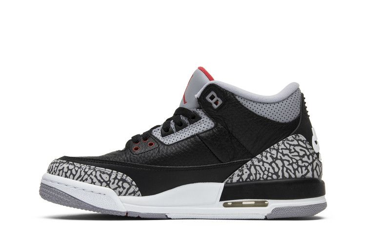 Kids' Sneakers Jordan 3 Retro Black Cement (2018) (GS) Black/Fire Red-Cement Grey-White