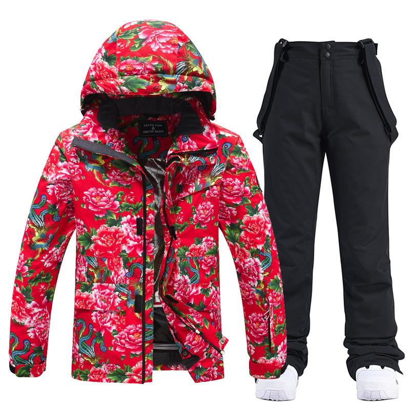 

Женский и мужской горнолыжный костюм из 2 предметов, комплект из горнолыжной куртки и брюк с капюшоном, водонепроницаемый ветрозащитный зимний комбинезон, утепленный теплый зимний костюм для катания на лыжах и сноуборде XXL
