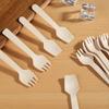 50/100pcs Disposable Wooden Mini Forks Spoons Knives Wooden Tableware Suitable For Parties Camping Banquets Weddings Picnics