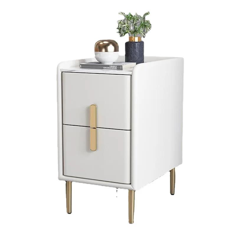 Nordic Light Luxury Modern Solid Wood Bedside Table Cabinet Free Installation Mini Bedroom Multi-layer Shelf Storage Cabinet