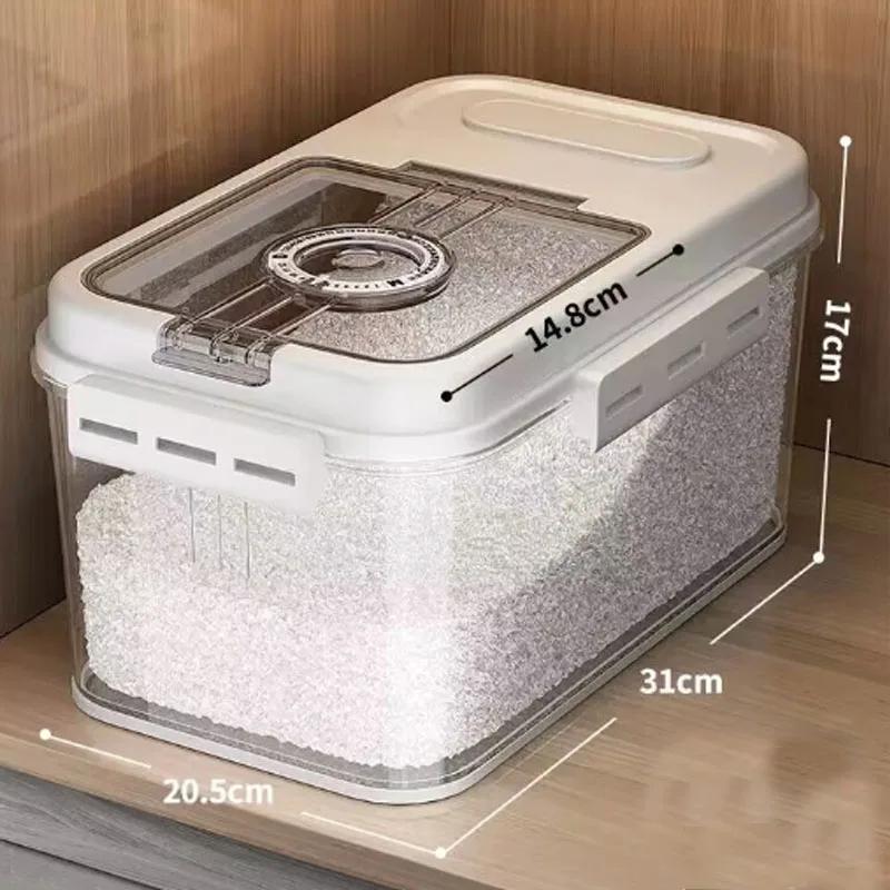 Timed Large Transparent Countertop Airtight Storage Container Food Storage Bins Moisture-Proof Insect-Proof Rice Bucket Home