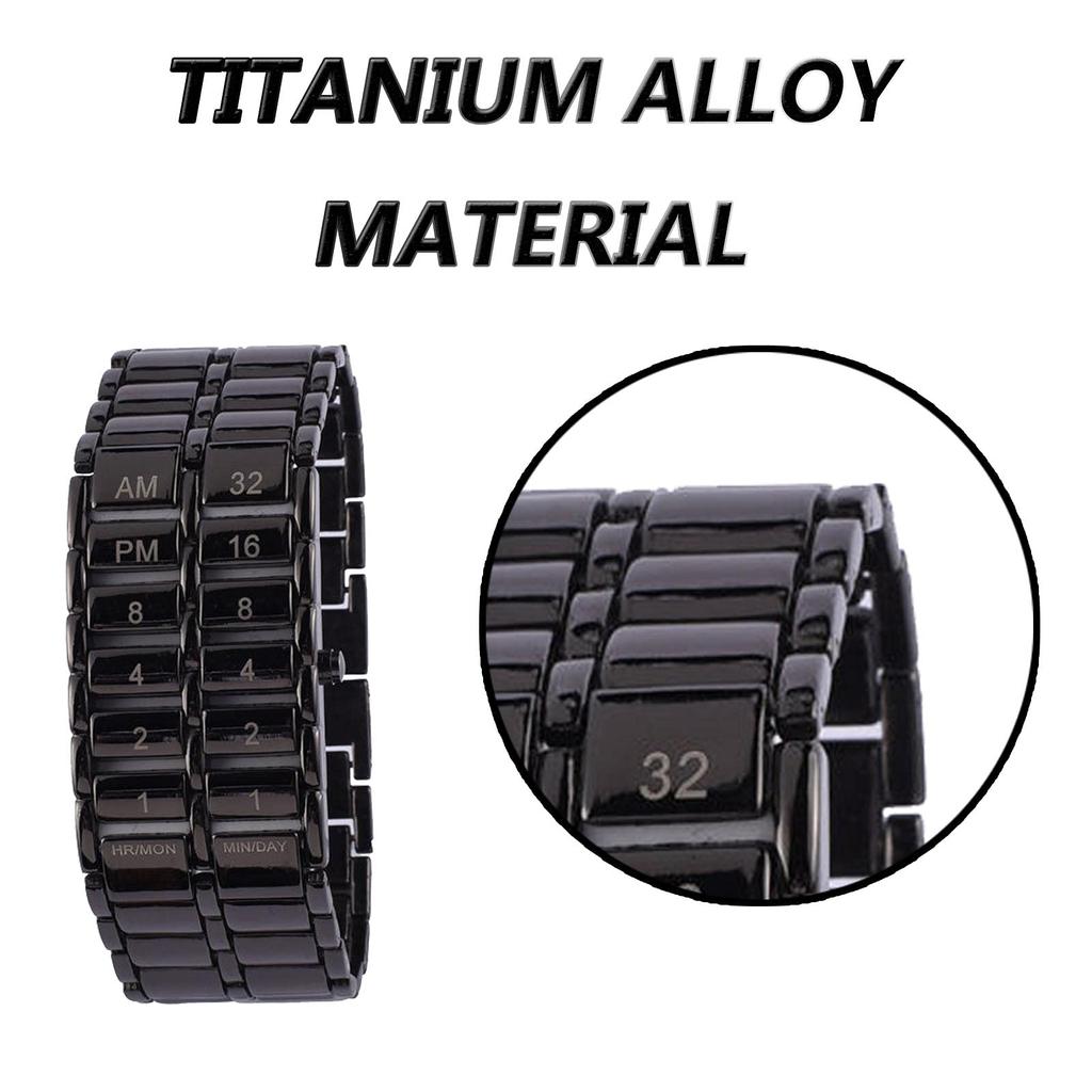 Binary Waterproof Digital Watch for Men - Titanium Alloy Material, Ideal for Sports Time Browsing