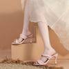 Fashion Shoes for Women Summer New Breathable Square Head Sexy High Heel Sandals Outdoor Open Toe High Quality Fashion Slippers