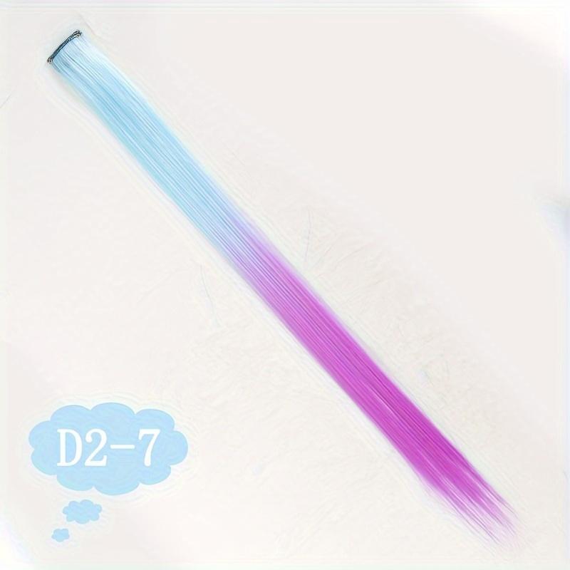 Synthetic Wig Extension 24inch Sparkle Shiny Tinsel Hair Gold Thread Colorful BB Clip Hair Extension