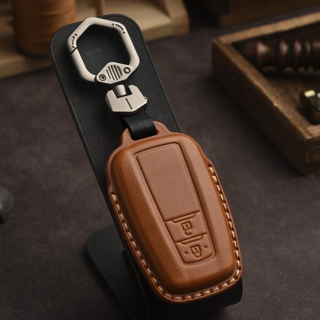 Genuine Leather Protector for Toyota Key Cover Domineering Reiz Rav4 Cruiser Crown Key Case Cover Fob