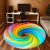 1pc rainbow swirl Round Chair mat Area Rug - Non-Slip, Floor Mat for Office, Bedroom, and Indoor Decor -1002250