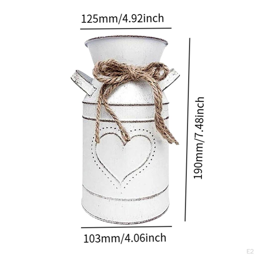 Bucket Container Flower Planter Milk Jug for Rustic Desktop Storage