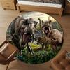 1pc Dinosaur Prehistoric Round Chair mat office Area Rug - Non-Slip, Floor Mat for Office, Bedroom, and Indoor Decor p127188