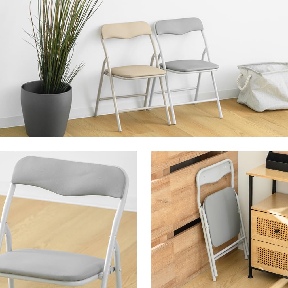 Takeda Corporation TK-MNC3325GY Folding Small Mini Chair, Gray, 34 X 32 X 54.5 Cm