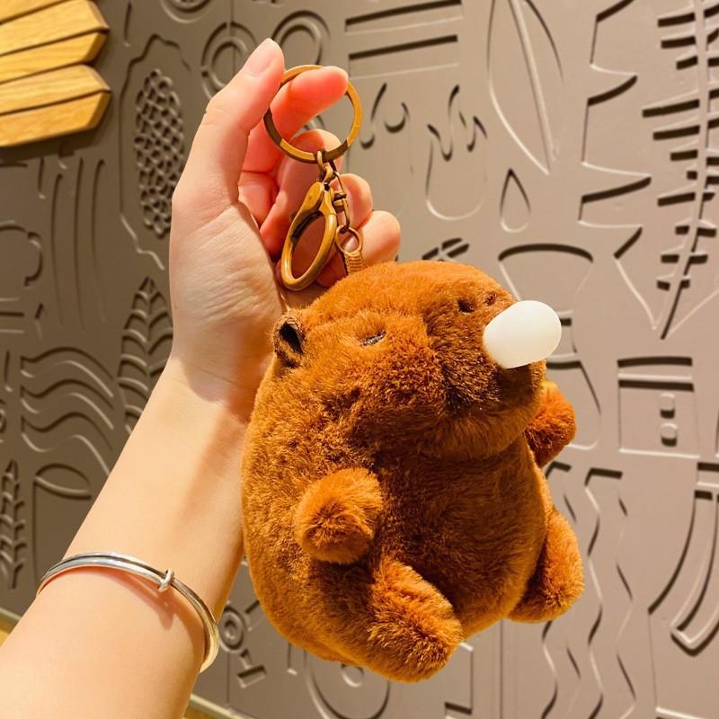 Adorable Plush Capybara Keychain Cute Cartoon Couple Car Key Accessory Gift
