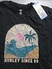 HURLEY Shirt Adult Large Short Sleeve Graphic Tee Black Womens Unisex T-Shirt