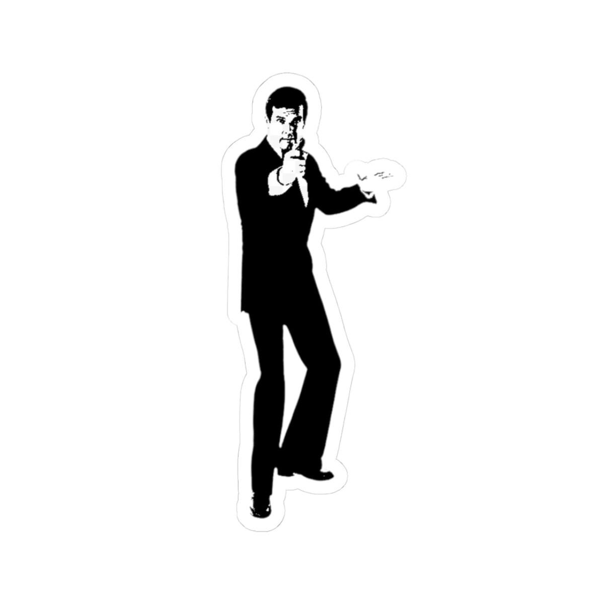 Roger Moore 007 Bond Kiss-Cut Stickers L