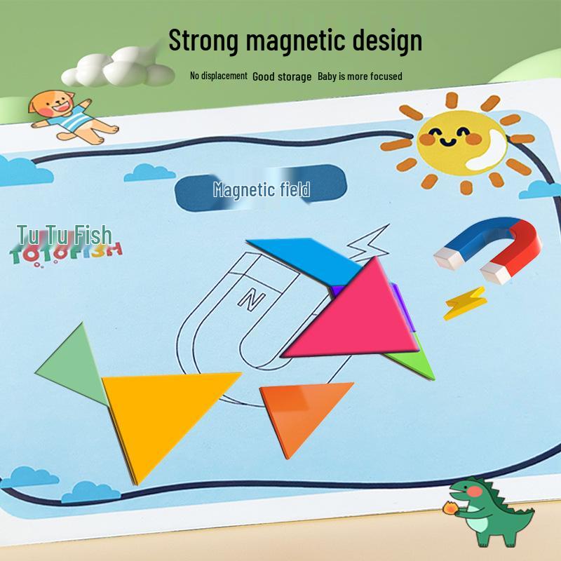 Magnetic Tangram Puzzle for Kids Ages 3-6 – Educational Toy for Elementary Students & Kindergarteners