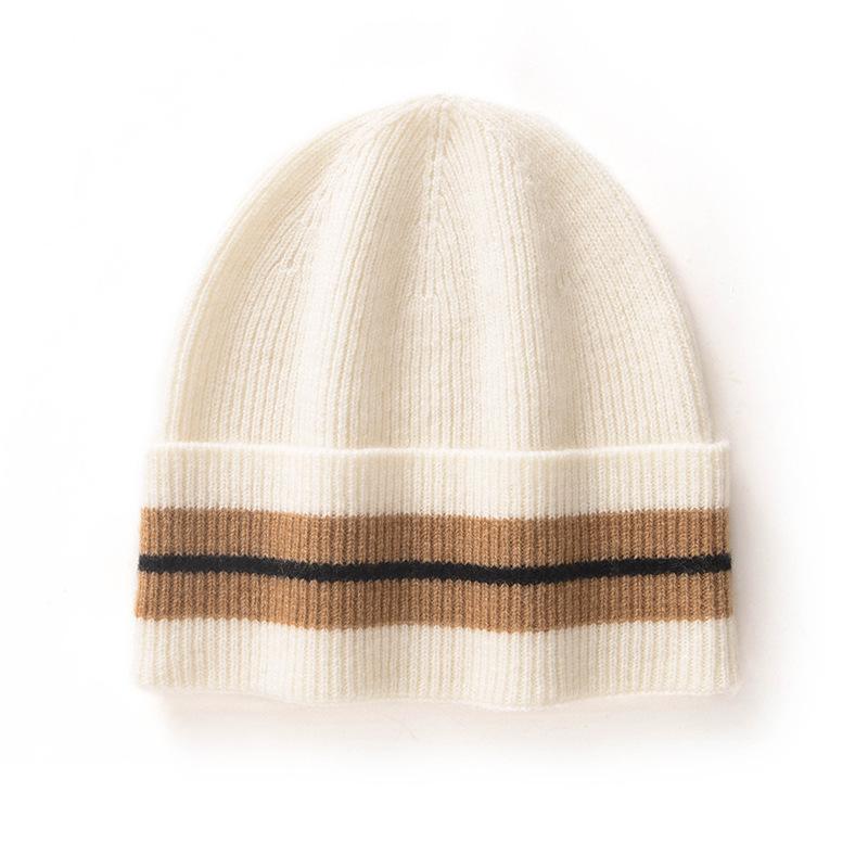 Unisex 100% Pure Cashmere Winter Beanie - Warm Knit European and American Style Slouch Hat