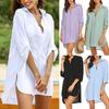Camicia Versatile in Chiffon con Tasca da Donna 2026 - Colore Unito, Moda Europea e Americana