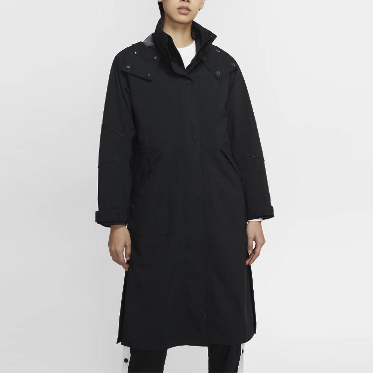 Nike City Ready Hooded Wind And Water Resistant Long Jacket With Vest Women Outerwear Black CJ4019-010