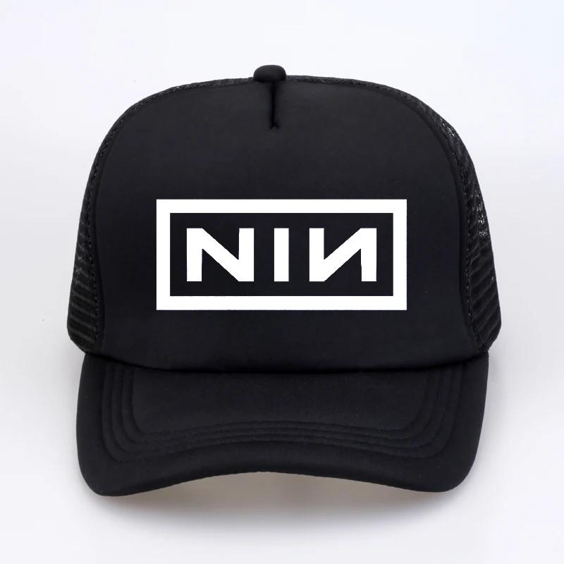 

rock Nine Inch Nails Baseball Cap Unisex Women print letter hats Cool summer Mesh Net Trucker Cap Dad Hat