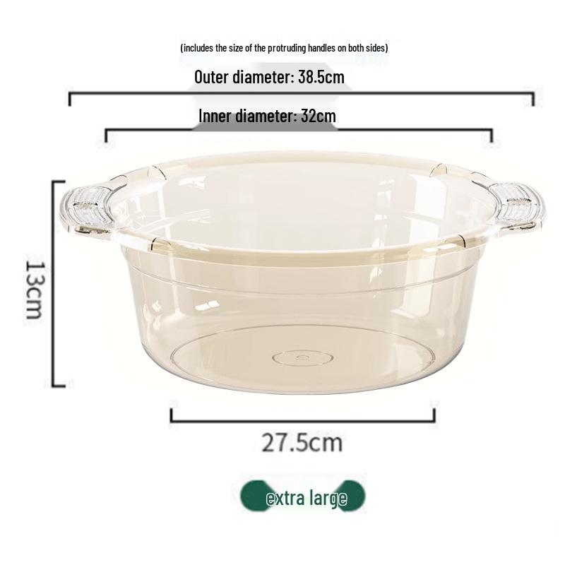 Extra-Thick Transparent Washbasin for Household, Dormitory, Laundry, and Kitchen Use