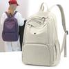 Schoolbag Casual Backpack Women's Large-capacity Outdoor Commuter Backpack New Fashionable Versatile Solid Color Storage Women's Bag
