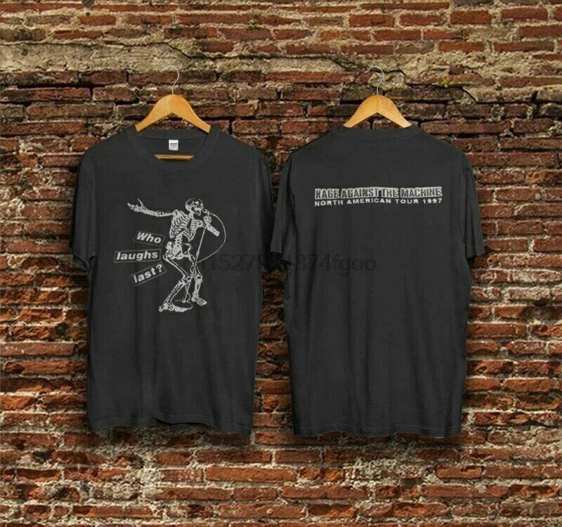 

Best Vintage Rage Against The Machine Tour 1997 Who Laughs Last T Shirt Reprint 3XL