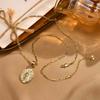 Vnox Dainty Virgin Mary Women Necklace Stainless Steel Chain Geometric Pendant Catholic Blessed Necklaces Religious Lucky Collar