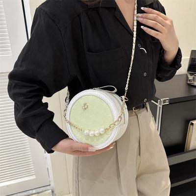 Small Bag Women's Summer New Casual Chain Messenger Bag Women's Color Matching Popular Small Round Bag
