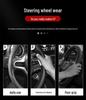 Universal Non-Slip Suede 3D Embossed Genuine Leather Steering Wheel Cover for All Seasons