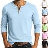 Men Long Sleeve Henley Shirt Casual Buttoned Base Layer Top Lightweight Comfortable Fit Soft Fabric